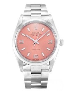 Rolex Air-King 34mm Pink Quarter Arabic Dial 14000