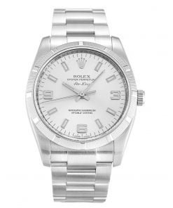 Rolex Air-King 34mm Silver Quarter Arabic Dial 114210