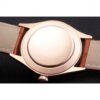 Rolex Cellini Black Dial Roman Numerals Rose Gold Case Light Brown Leather Strap