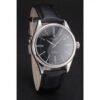 Rolex Cellini Black Dial Roman Numerals Stainless Steel Case Black Leather Strap