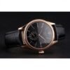 Rolex Cellini Black Dial Rose Gold Case Black Leather Strap