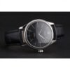 Rolex Cellini Black Dial Steel Case Black Leather Strap