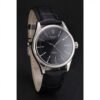 Rolex Cellini Black Dial Steel Case Black Leather Strap