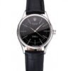 Rolex Cellini Black Dial Steel Case Black Leather Strap
