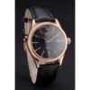 Rolex Cellini Date Black Dial Rose Gold Markings Rose Gold Case Black Leather Strap