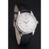 Rolex Cellini Date White Dial Stainless Steel Case Black Leather Strap