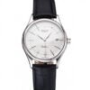 Rolex Cellini Date White Dial Stainless Steel Case Black Leather Strap
