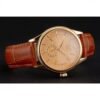 Rolex Cellini Gold Dial Gold Case Light Brown Leather Strap