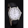 Rolex Cellini Time Silver Case White Dial Black Leather Bracelet 622653