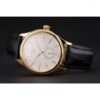 Rolex Cellini White Dial Gold Case Black Leather Strap