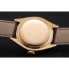 Rolex Cellini White Dial Gold Case Brown Leather Strap 622833