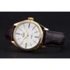 Rolex Cellini White Dial Gold Case Brown Leather Strap 622833
