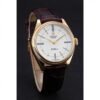 Rolex Cellini White Dial Gold Case Brown Leather Strap 622833