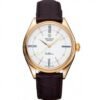 Rolex Cellini White Dial Gold Case Brown Leather Strap 622833