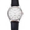 Rolex Cellini White Guilloche Dial Stainless Steel Case Black Leather Strap