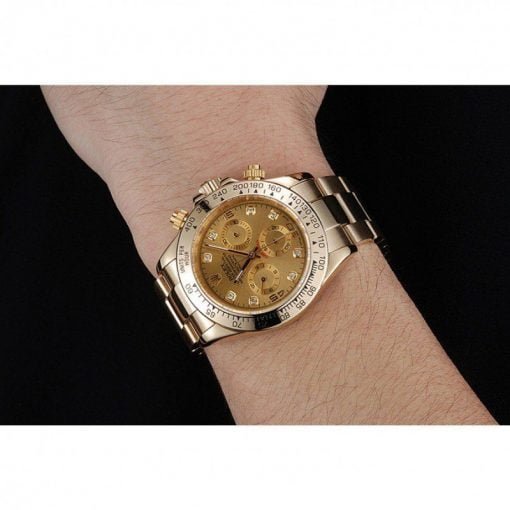 Rolex Cosmograph Daytona Brown Dial Diamond Numerals Gold Case And Bracelet 1454245 - Image 8