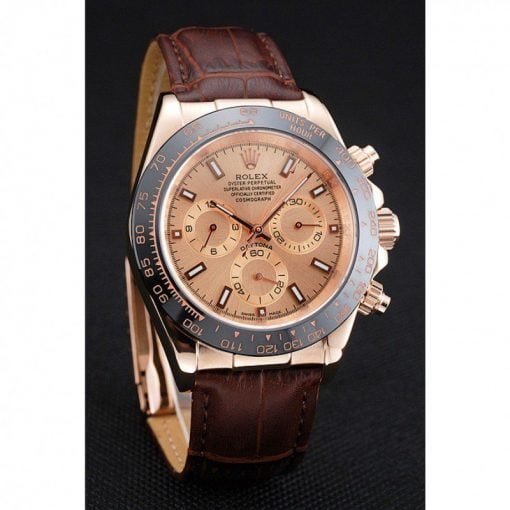 Rolex Cosmograph Daytona Brown Dial Rose Gold Case Brown Leather Bracelet 1454243 - Image 2