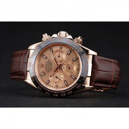 Rolex Cosmograph Daytona Brown Dial Rose Gold Case Brown Leather Bracelet 1454243 - Image 3