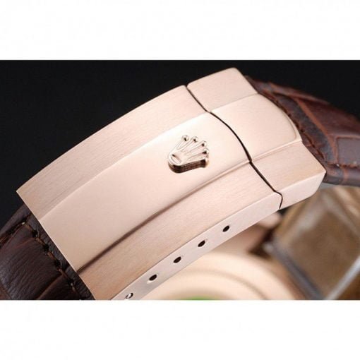 Rolex Cosmograph Daytona Brown Dial Rose Gold Case Brown Leather Bracelet 1454243 - Image 5