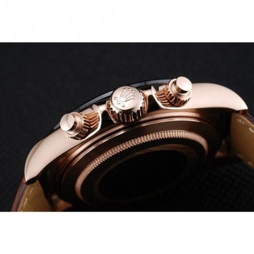 Rolex Cosmograph Daytona Brown Dial Rose Gold Case Brown Leather Bracelet 1454243 - Image 6