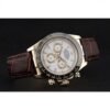 Rolex Cosmograph Daytona Gold Case White Dial Brown Leather Bracelet 622633