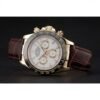 Rolex Cosmograph Daytona Gold Case White Dial Brown Leather Bracelet 622633