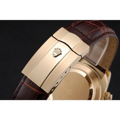 Rolex Cosmograph Daytona Gold Case White Dial Brown Leather Bracelet 622633 - Image 5