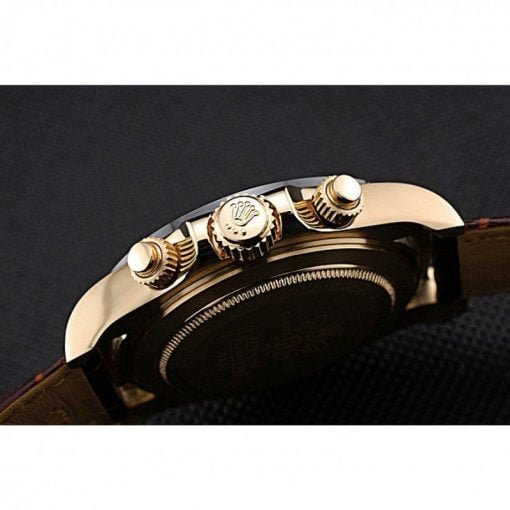 Rolex Cosmograph Daytona Gold Case White Dial Brown Leather Bracelet 622633 - Image 9