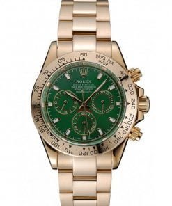 Rolex Cosmograph Daytona Green Dial Rose Gold Case And Bracelet 1454244