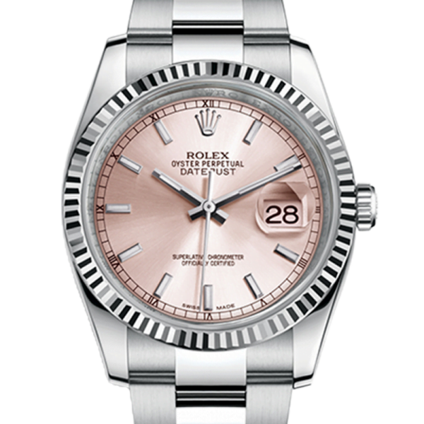 Rolex Datejust 116234-0120 36MM Pink Dial Silver-tone Case