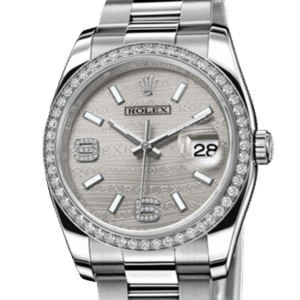 Rolex Datejust 116244-72600 36MM Silver Wave Dial Silver-tone Case