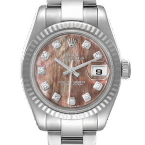 Rolex Datejust 179174 26MM Black Mother of Pearl Dial Silver-tone Case