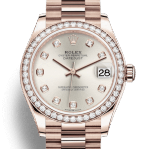 Rolex Datejust m278285rbr-0030 31MM Silver Dial Rose Gold-tone Case