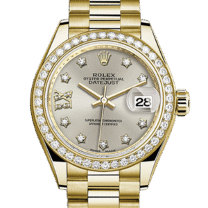 Rolex Datejust m279138rbr-0001 28MM Silver Diamond Dial Gold-tone Case