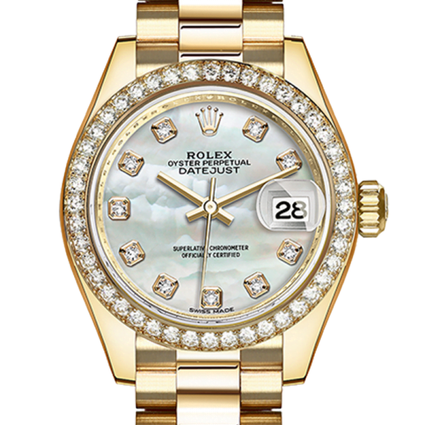 Rolex Datejust m279138rbr-0015 28MM Mother of Pearl Dial Gold-tone Case