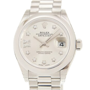 Rolex Datejust m279166-0001 28MM Silver Diamond Dial Silver-tone Case