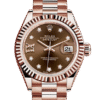 Rolex Datejust m279175-0002 28MM Chocolate Diamond Dial Rose Gold-tone Case