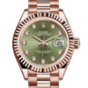 Rolex Datejust m279175-0009 28MM Green Dial Rose Gold-tone Case