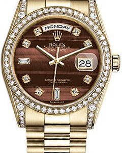 Rolex Day-Date 36 Brown Diamond Gold Watch 118388