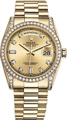 Rolex Day-Date 36 Champagne Diamond Watch 118388