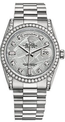 Rolex Day-Date 36 Diamond White Gold President Bracelet Watch 118389
