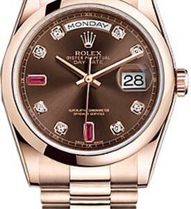Rolex Day-Date 36 Solid 18K Rose Gold Watch 118205