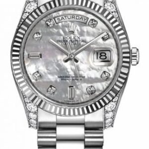 Rolex Day-Date 36 White Gold Diamond Watch 118339