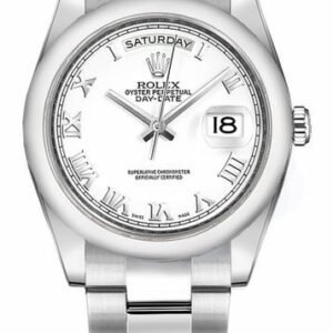 Rolex Day-Date 36 White Roman Numeral Gold Men’s Watch 118209