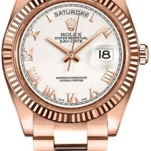 Rolex Day-Date 36 White Roman Numeral Gold Watch 118235