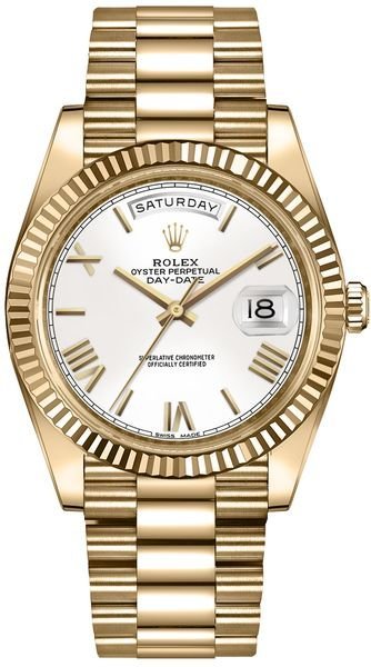Rolex Day-Date 40 White Dial Gold Men’s Watch 228238