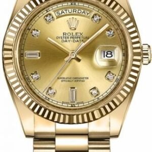 Rolex Day-Date 41 Champagne Diamond Dial Gold Men’s Watch 218238