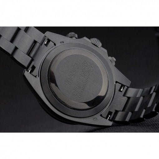 Rolex Daytona Black Ion Plated Tachymeter Black Stainless Steel Strap Green Dial 80246 - Image 7