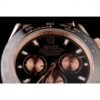 Rolex Daytona Rose Gold Case Black Dial Black Leather Strap
