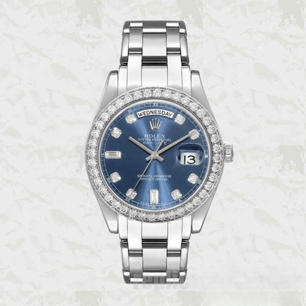 Rolex Pearlmaster 18946 36mm Unisex Bracelet Watch – side case profile and winding crown